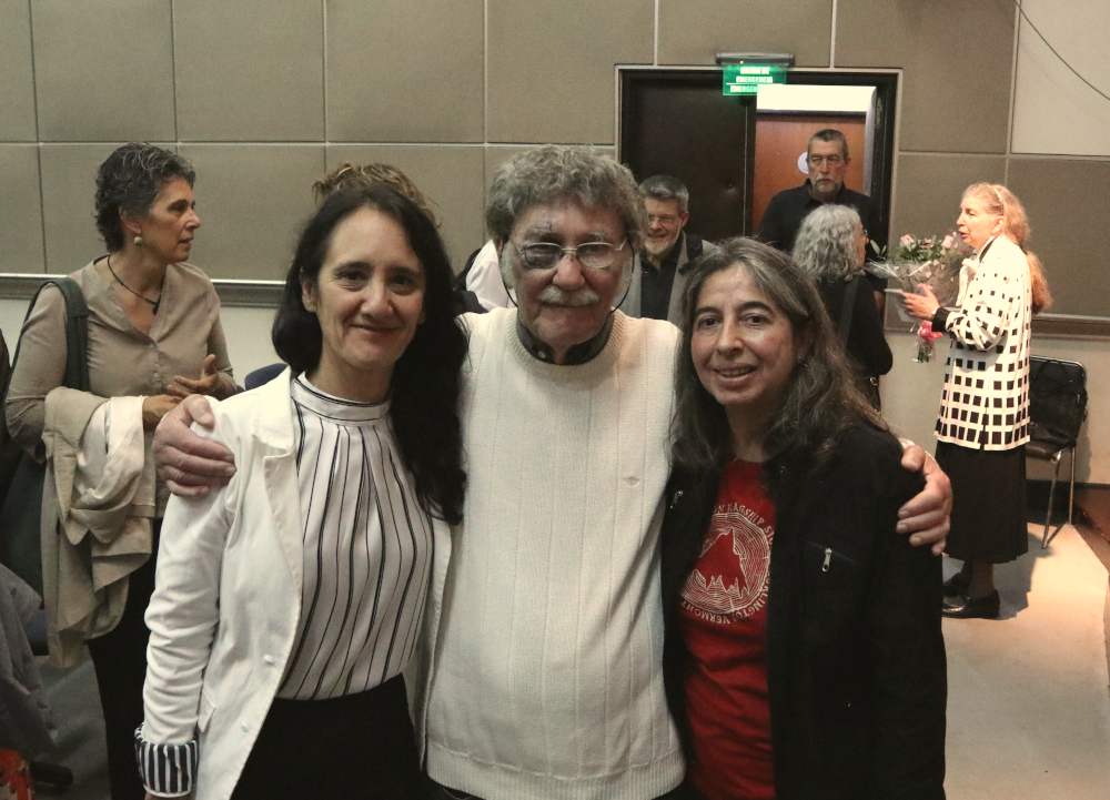 De izquierda a derecha: Mónica Hidalgo (Directora de la BFA), Samuel "Tito" Narosky y Martha Garrido (BFA)
